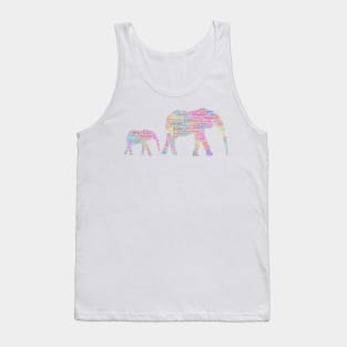 Elephant Animal Wildlife Text Word Cloud Tank Top